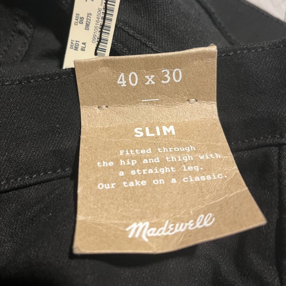 NWT Madewell Slim Classic Black Jeans – Men's 40x30